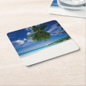 熱帯ビーチ|セイシェル スクエアペーパーコースター (アングル)