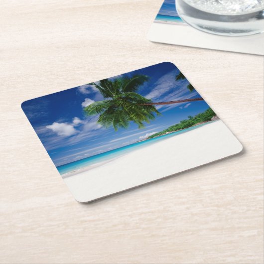 熱帯ビーチ|セイシェル スクエアペーパーコースター (アングル)