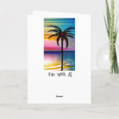 熱帯ビーチ |ハッピーバースデー カード (裏面)