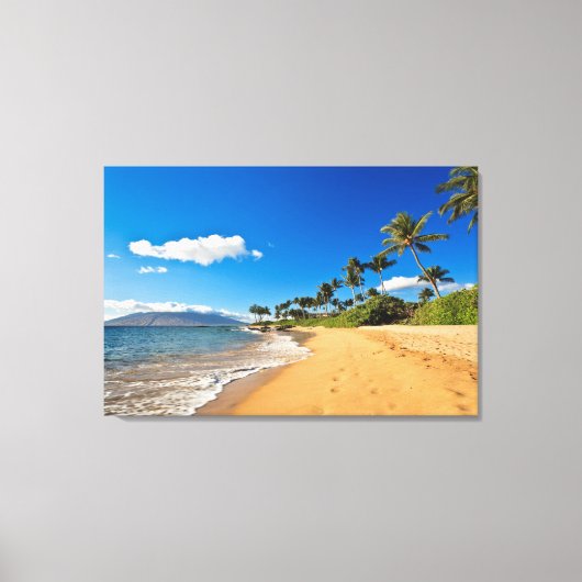 熱帯ビーチ |ハワイ州，マウイ，ワイレア キャンバスプリント (正面)