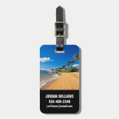 熱帯ビーチ |ハワイ州，マウイ，ワイレア ラゲッジタグ (正面縦)