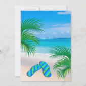 熱帯ビーチ&ビーチサンダル誕生日パーティー 招待状 (裏面)