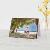 熱帯ビーチ |ビーチドミニカ共和国 カード (黄色い花)