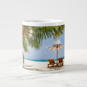 熱帯ビーチ |ビーチドミニカ共和国 ジャンボコーヒーマグカップ (正面)