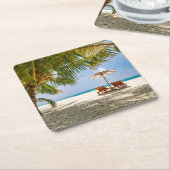 熱帯ビーチ |ビーチドミニカ共和国 スクエアペーパーコースター (アングル)