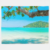 熱帯ビーチ フリースブランケット (正面(横))