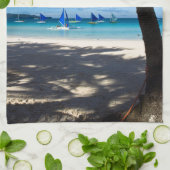 熱帯ビーチ |ホワイトビーチボラカイ島フィリピン キッチンタオル (折り畳み)