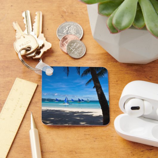 熱帯ビーチ |ホワイトビーチボラカイ島フィリピン キーホルダー (デスク)