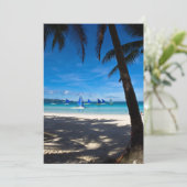 熱帯ビーチ |ホワイトビーチボラカイ島フィリピン サンキューカード (スタンド正面)
