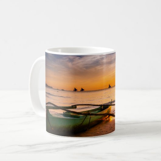 熱帯ビーチ |ボラカイのホワイトビーチ コーヒーマグカップ (正面左)