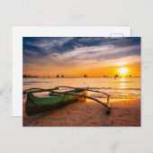 熱帯ビーチ |ボラカイのホワイトビーチ ポストカード (正面/裏面)