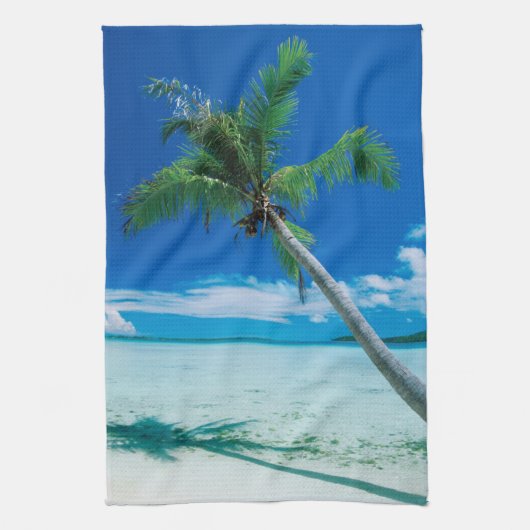 熱帯ビーチ |ボラボラビーチモツ・トファリ キッチンタオル (縦)