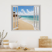 熱帯ビーチ ポスター (キッチン)