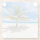 熱帯ビーチ |ポリネシア，ボラフランスのボラ ガラスコースター (裏面)