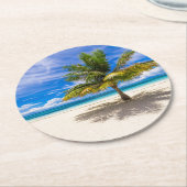 熱帯ビーチ |ポリネシア，ボラフランスのボラ ラウンドペーパーコースター (アングル)