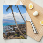 熱帯ビーチ |マウイ・ハワイ島 キッチンタオル (四つ折り)