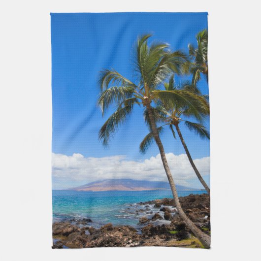 熱帯ビーチ |マウイ・ハワイ島 キッチンタオル (縦)