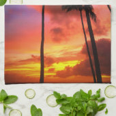 熱帯ビーチ |マウイ・ハワイ諸島 キッチンタオル (折り畳み)