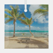 熱帯ビーチ |マウイ・ハワイ・クアウコーブビーチ ガラスオーナメント (正面)