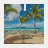 熱帯ビーチ |マウイ・ハワイ・クアウコーブビーチ ガラスオーナメント (裏面)