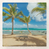 熱帯ビーチ |マウイ・ハワイ・クアウコーブビーチ ガラスコースター (正面)
