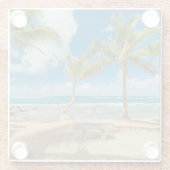 熱帯ビーチ |マウイ・ハワイ・クアウコーブビーチ ガラスコースター (裏面)