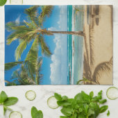 熱帯ビーチ |マウイ・ハワイ・クアウコーブビーチ キッチンタオル (折り畳み)