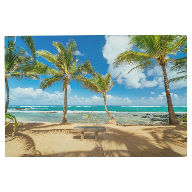 熱帯ビーチ |マウイ・ハワイ・クアウコーブビーチ メタルプリント (正面)