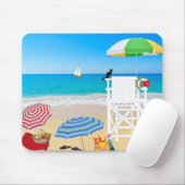熱帯ビーチ マウスパッド (マウス)
