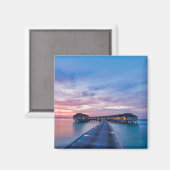 熱帯ビーチ |モルディブバンガローズ マグネット (正面/裏面)