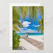 熱帯ビーチ |モルディブ島木造ジェットホテル サンキューカード (正面/裏面)