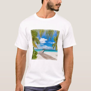 熱帯ビーチ モルディブ島木造ジェットホテル Tシャツ