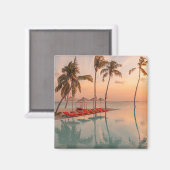 熱帯ビーチ |モルディブ熱帯ビーチ&プール マグネット (正面/裏面)