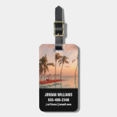 熱帯ビーチ |モルディブ熱帯ビーチ&プール ラゲッジタグ (正面縦)