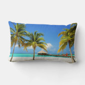 熱帯ビーチ |モルディブ、アイランド&ラグーン ランバークッション (裏面)