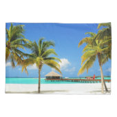 熱帯ビーチ |モルディブ、アイランド&ラグーン 枕カバー (裏面)