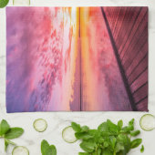 熱帯ビーチ |モルディブ・サンセット キッチンタオル (折り畳み)