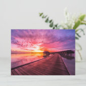 熱帯ビーチ |モルディブ・サンセット サンキューカード (スタンド正面)