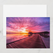 熱帯ビーチ |モルディブ・サンセット サンキューカード (正面/裏面)