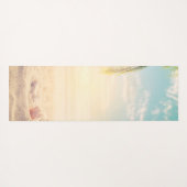 熱帯ビーチ、ヤシ、砂、貝殻パーソナライズされた- ヨガマット (裏面(横))