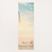 熱帯ビーチ、ヤシ、砂、貝殻パーソナライズされた- ヨガマット (裏面)