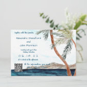 熱帯ビーチ(ライト付結婚き) 招待状 (スタンド正面)