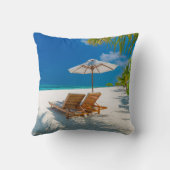 熱帯ビーチ |ラウンジチェアビーチ、ボラボラ クッション (裏面)