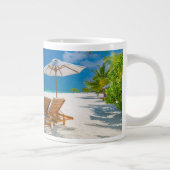 熱帯ビーチ |ラウンジチェアビーチ、ボラボラ ジャンボコーヒーマグカップ (右)