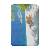 熱帯ビーチ |ラウンジチェアビーチ、ボラボラ バスマット (正面縦)