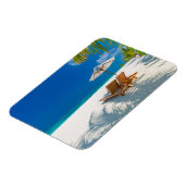 熱帯ビーチ |ラウンジチェアビーチ、ボラボラ マグネット (左側)