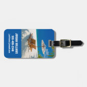 熱帯ビーチ |ラウンジチェアビーチ、ボラボラ ラゲッジタグ (正面横)