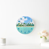 熱帯ビーチ ラウンド壁時計 (ホーム)
