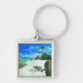 熱帯ビーチ |ラディグ島 キーホルダー (正面)