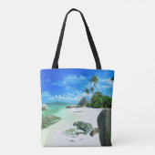 熱帯ビーチ |ラディグ島 トートバッグ (裏面)